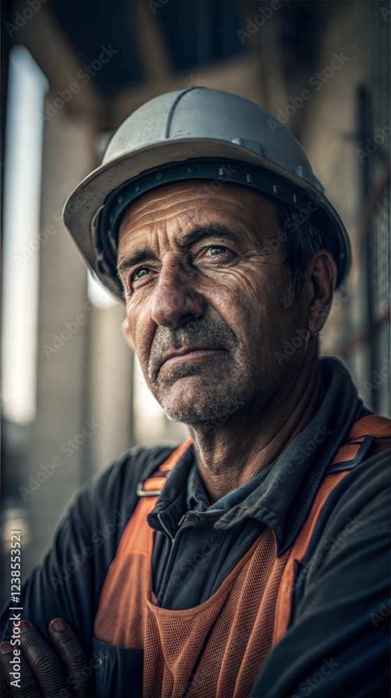 Obraz premium mining worker with work clothes and helmet