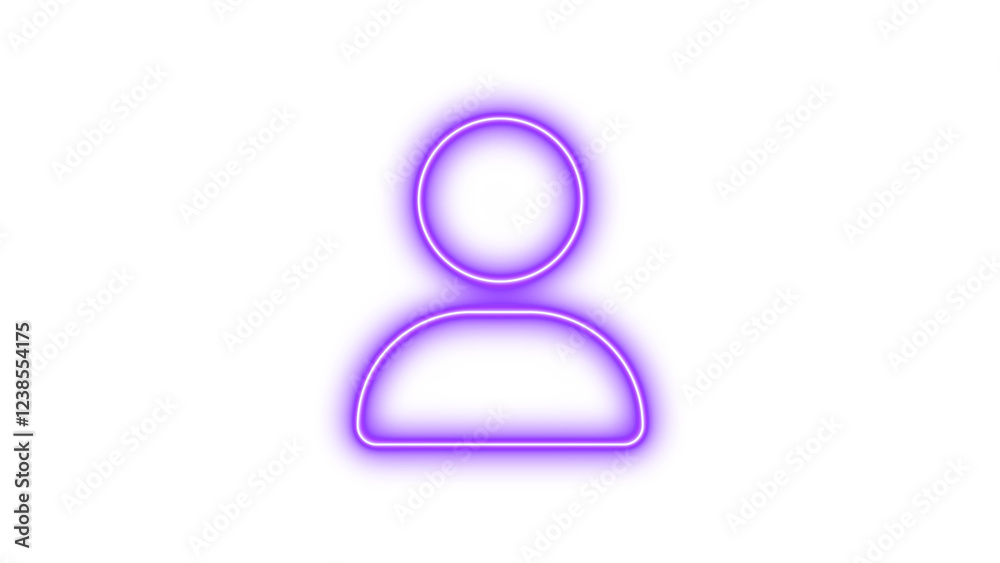 Neon symbol user icon purple color glow with transparent background Neon symbol user icon purple color glow with transparent background