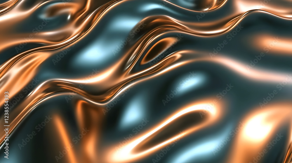 Smooth metallic textures undulate in a captivating wave pattern, reflecting light in unique ways Smooth metallic textures undulate in a captivating wave pattern, reflecting light in unique ways