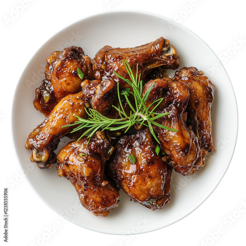 Filipino Adobo Chicken Wings on transparent background. photo