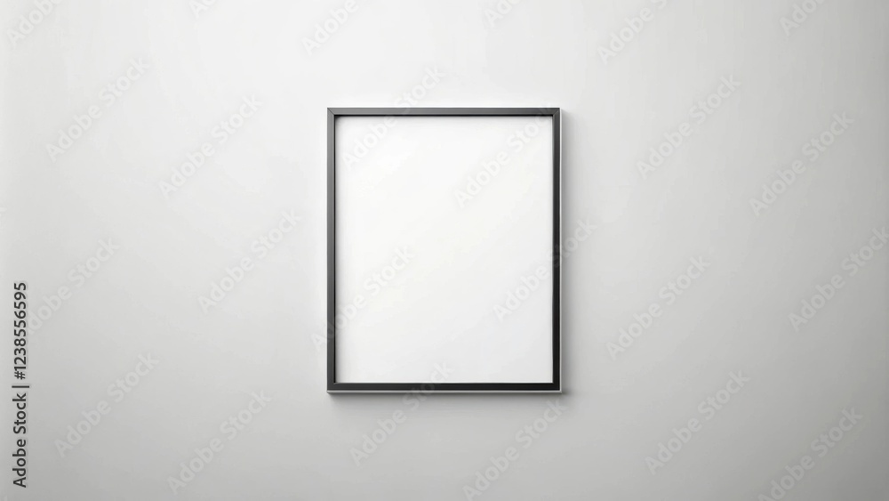 A simple black frame on a light gray wall, ready for your design or artwork. A simple black frame on a light gray wall, ready for your design or artwork.