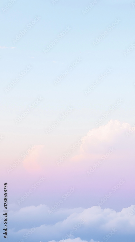Obraz premium Soft Sunset Sky With Hazy Clouds in a Pastel Palette