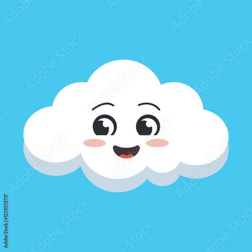 cute smiling cloud cartoon character colorful vector illustration