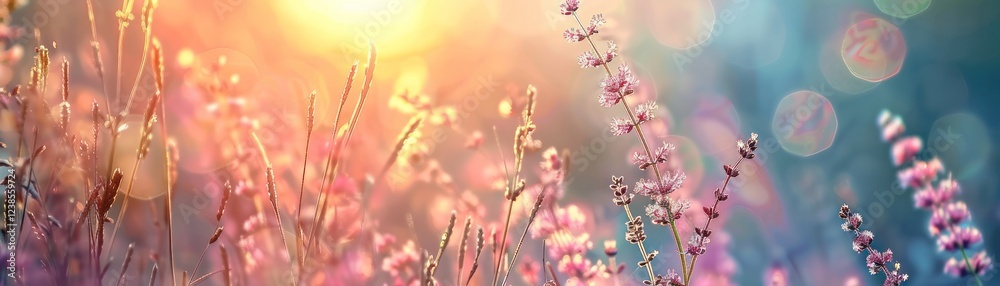 spring summer bright natural background with blooming wild grass meadow spring summer bright natural background with blooming wild grass meadow