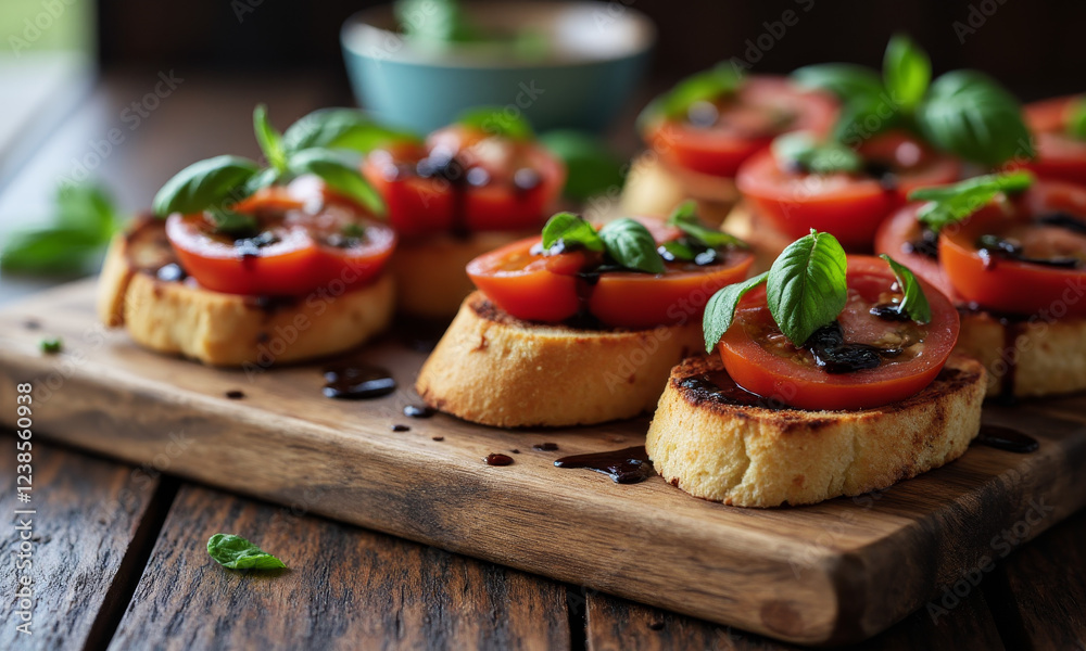 Classic Tomato and Basil Bruschetta with Balsamic Reduction Classic Tomato and Basil Bruschetta with Balsamic Reduction