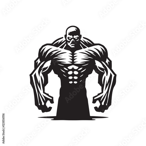  Giant brute zombie with massive muscles silhouette