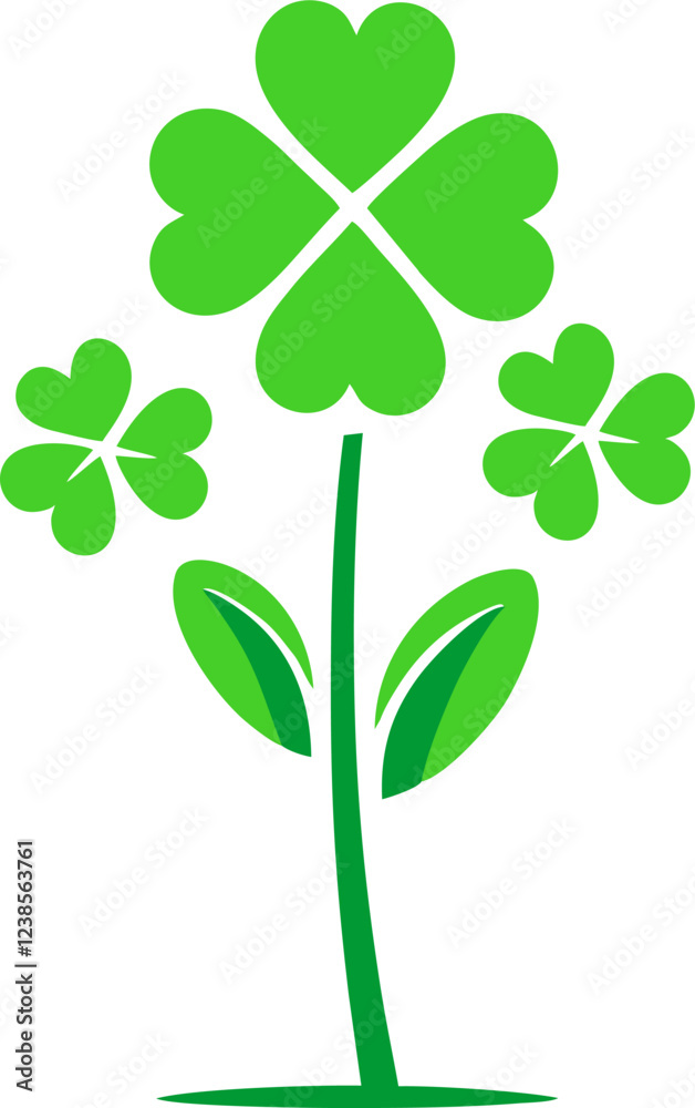 leaf clover, St. Patrick's Day Illustration leaf clover, St. Patrick's Day Illustration