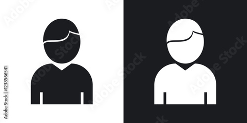 Man icons set in flat filled style.