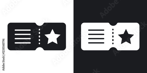 Ticket icons set in flat filled style.