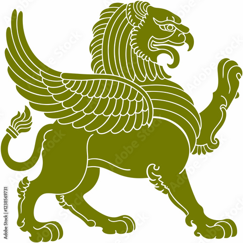 Griffin with Lion's Body and Eagle Wings, Symbolizing Power and Majesty