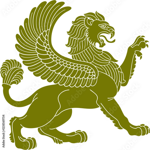 Griffin with Lion's Body and Eagle Wings, Symbolizing Power and Majesty