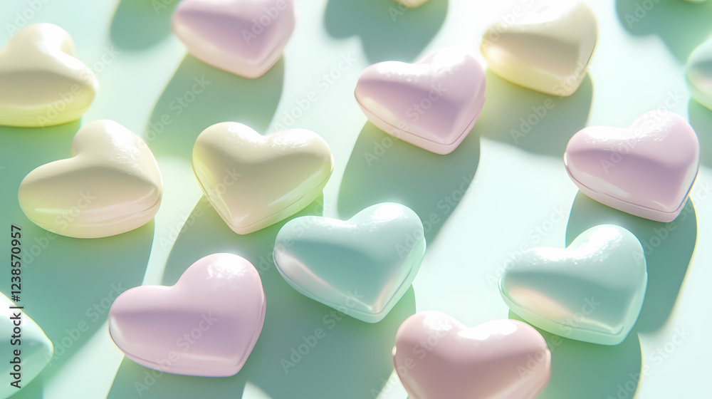 Fototapeta premium Sweet heart-shaped jelly candy feast