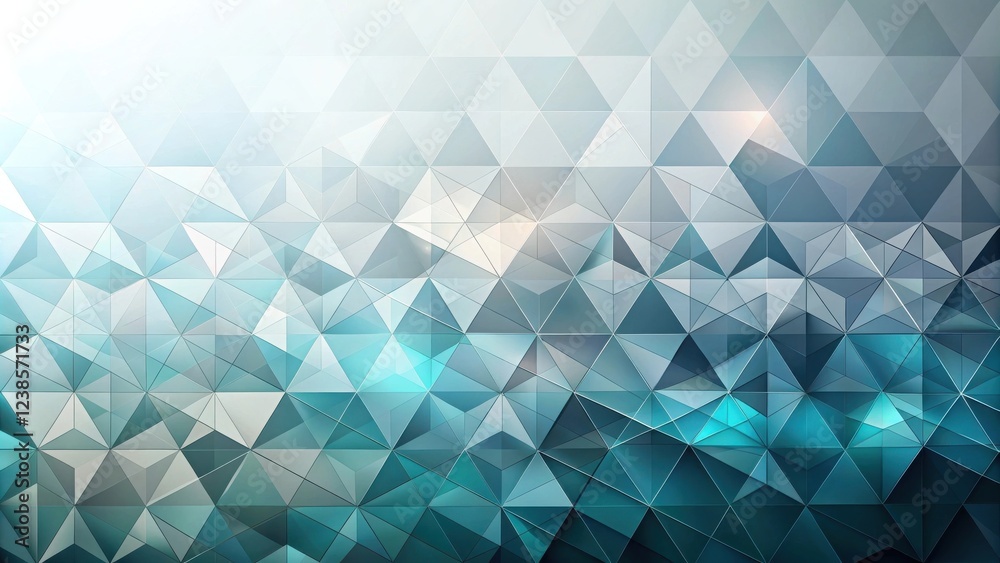 Obraz premium Abstract Geometric Teal and Gray Triangular Mosaic Background
