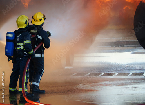 Aircraft fire, Air crash at airport DSC