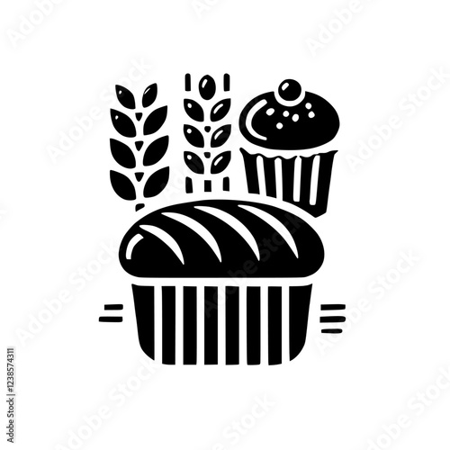 Delectable Bakery Treats: Bread and Cupcake Delight. A mouthwatering image of freshly baked bread and a cupcake, symbolizing the joy of baking and the deliciousness of simple pleasures.
