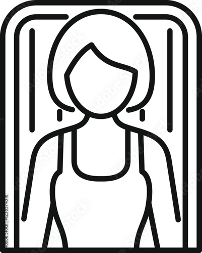 Solarium machine tanning a woman's skin with ultraviolet light