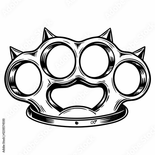 Brass Knuckles with Spiked Design and Polished Finish, Powerful and Aggressive