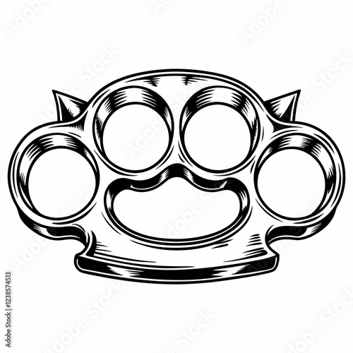 Brass Knuckles with Spiked Design and Polished Finish, Powerful and Aggressive