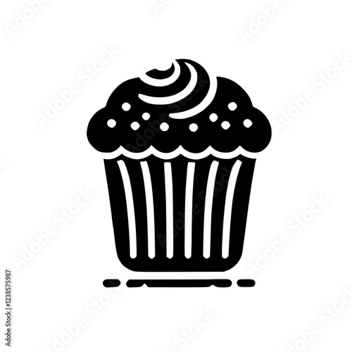 A delectable cupcake, a delightful treat for any occasion. This image showcases a simple yet elegant cupcake design, perfect for bakeries, cafes, and dessert lovers.