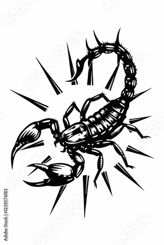 Dynamic Scorpion with Spikes and Explosive Energy, Aggressive and Powerful Stance