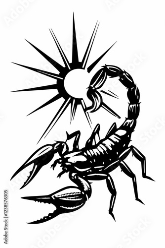 Dynamic Scorpion with Spikes and Explosive Energy, Aggressive and Powerful Stance