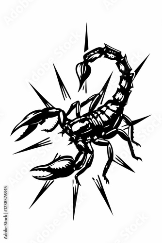 Dynamic Scorpion with Spikes and Explosive Energy, Aggressive and Powerful Stance