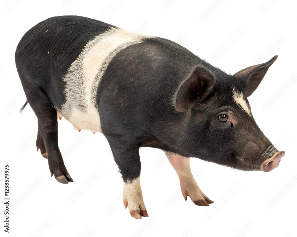 Kagoshima Berkshire pig, a Japanese breed of domestic pig native to Kagoshima Prefecture in southwestern Japan, on a transparent background
Kagoshima Berkshire pig, a Japanese breed of domestic pig native to Kagoshima Prefecture in southwestern Japan, on a transparent background