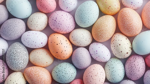 Wallpaper Mural Easter background with  colorful spotted easter eggs, top view Torontodigital.ca