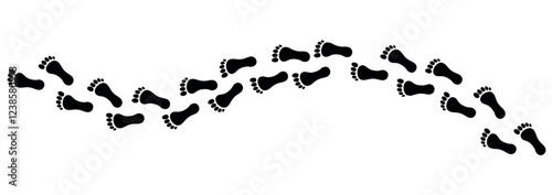 Different human footprints icon. Vector illustration.
