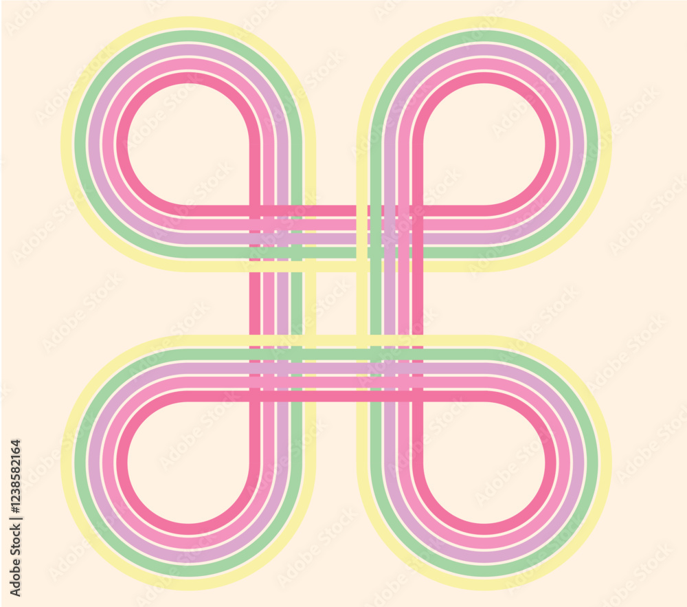 Abstract rainbow wavy line design pattern, ideal for textiles, clothing, wrapping, and more. Vector illustration.