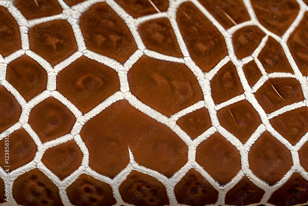 An illustration of giraffe leather texture with distinct spot patterns and smooth, textured skin surfaces. An illustration of giraffe leather texture with distinct spot patterns and smooth, textured skin surfaces.