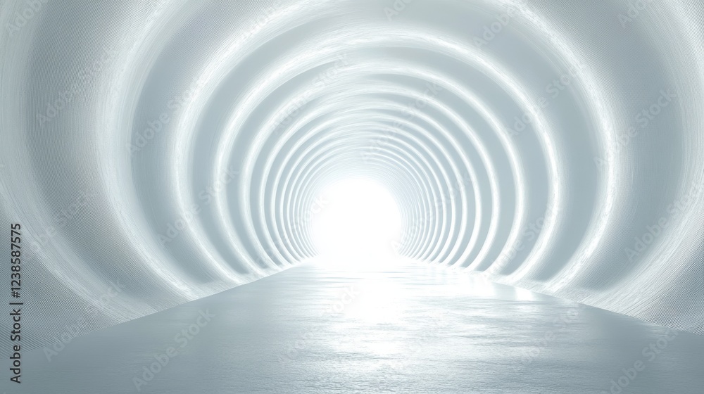 Abstract White Techno Future Tunnel Abstract White Techno Future Tunnel