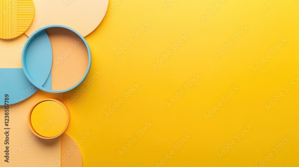 custom made wallpaper toronto digitalColorful Geometric Shapes on Bright Yellow Background for Design Use