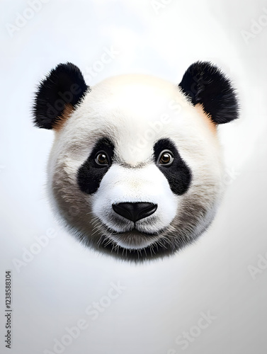 Adorable Panda Bear Face Close Up, Realistic Digital Art photo