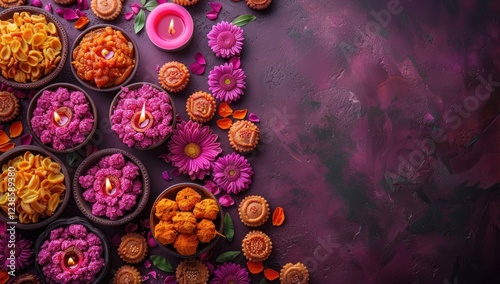 Holi Delights: A Festive Table Spread Brimming with Culinary Delicacies for Celebration happy diwali