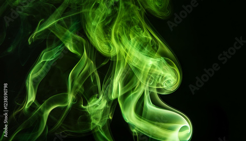 toxic green smoke on black background