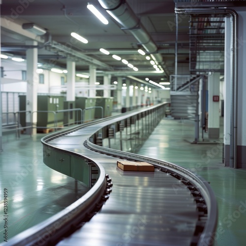 Conveyor belt in a modern warehouse