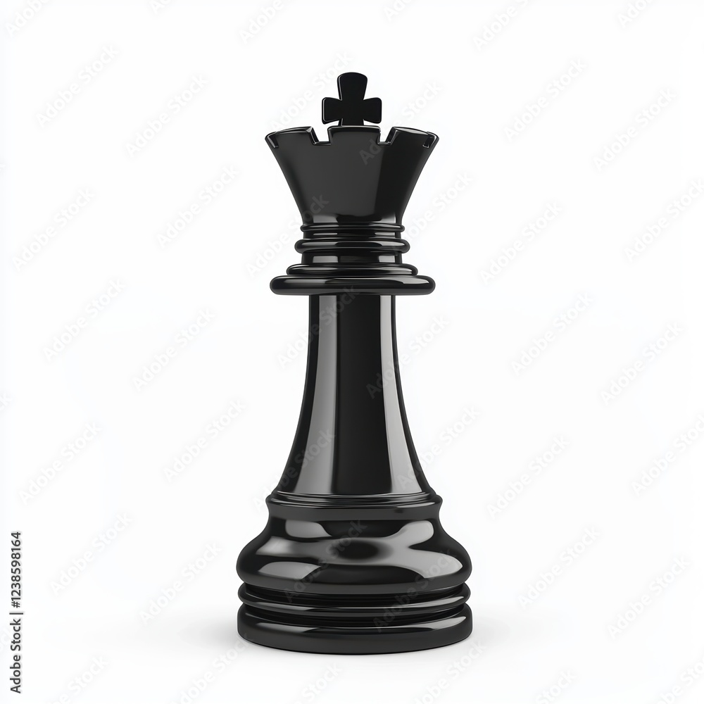 Classic chess piece, a black king with a polished finish isolated on white background Classic chess piece, a black king with a polished finish isolated on white background