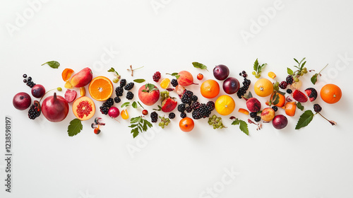 Vibrant still life of fresh fruits and vegetables, celebrating natural abundance and healthy living.