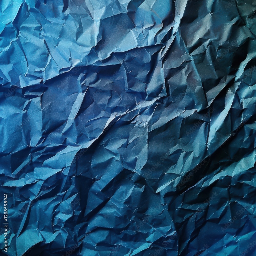 Fototapeta premium Crumpled Blue Paper Texture Background