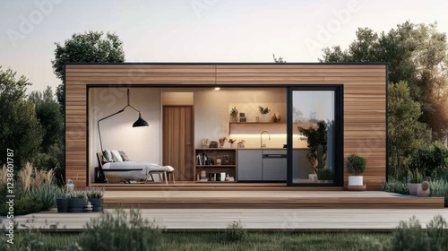 Futuristic ecohomes compact modular design for urban sustainability photo