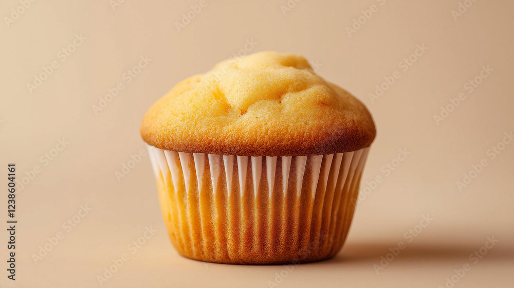 delicious decorated muffin cake isolated on beige background delicious decorated muffin cake isolated on beige background