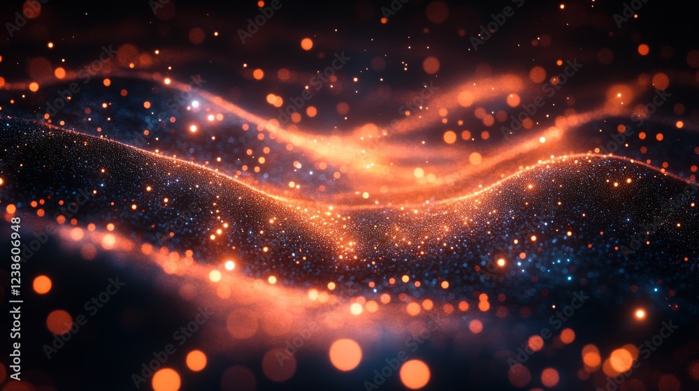 Obraz premium Dazzling network of glowing points and lines, creating a modern backdrop for posters, social media, and banners.