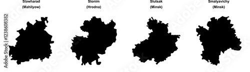 Slawharad, Slonim, Slutsak, Smalyavichy outline maps