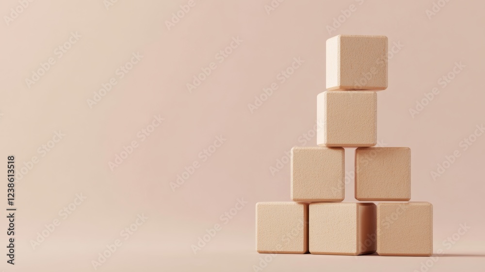 Stacked Building Blocks in Minimalistic Design Symbolizing Growth Stacked Building Blocks in Minimalistic Design Symbolizing Growth