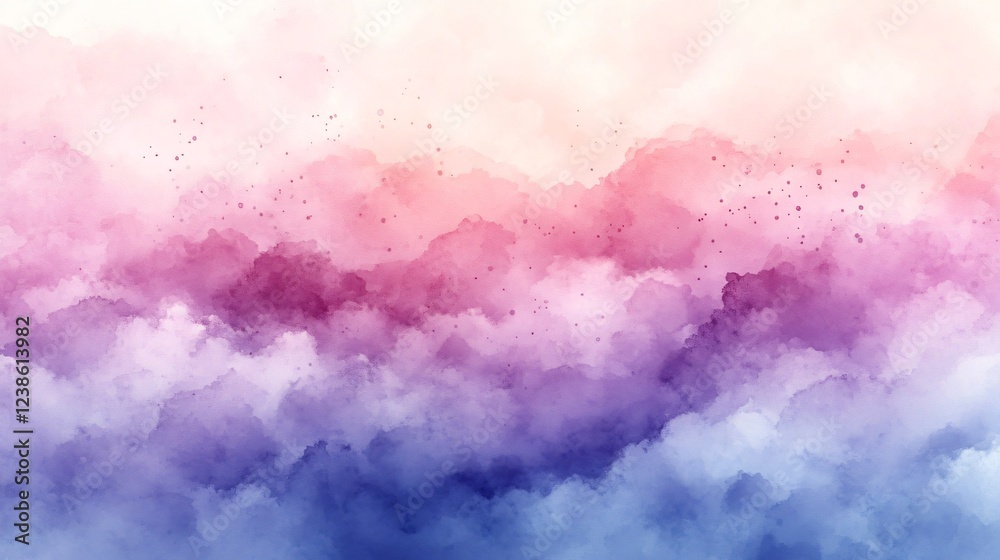 Obraz premium Soft Watercolor Background in Light Pink Lavender and Baby Blue with Seamless Fading