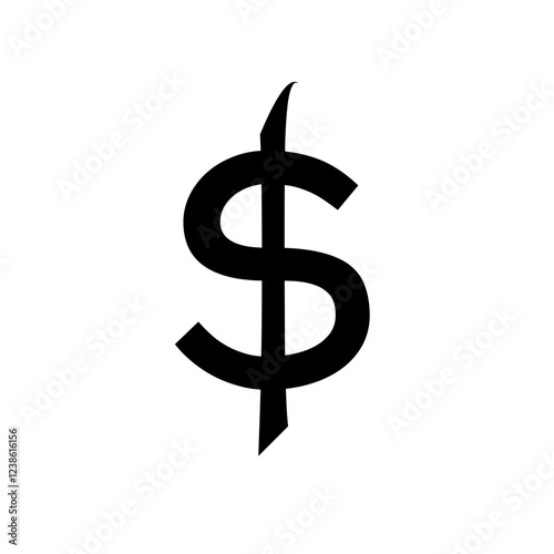 Dolar icon symbol vector isolated on white background
