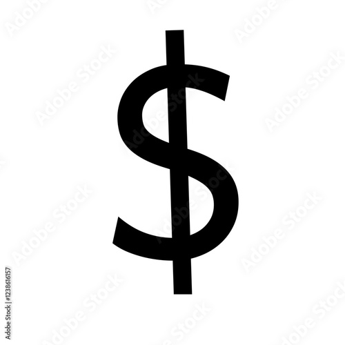 Dolar icon symbol vector isolated on white background
