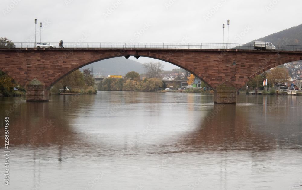 Fototapeta premium Old arched bridge in Europe