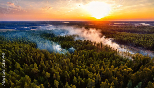 Forest on fires illustration, part 1